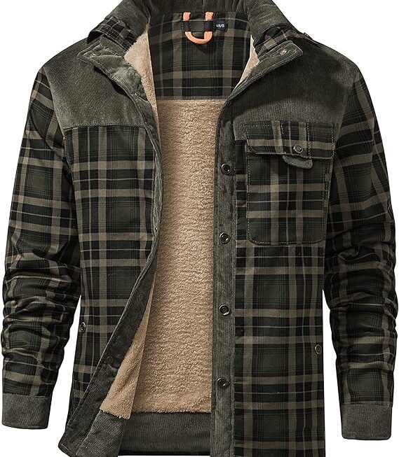 Best Shirt Jacket Men: Flygo Sherpa Lined Flannel – Warmth and Style